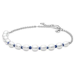 Pandora Freshwater Cultured Pearl Blue Cord Chain Bracelet